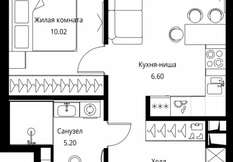 1-комнатная квартира - Волоколамское шоссе, 95с2 / ЖК Сити Бэй - фото 1