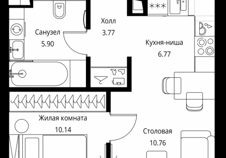 1-комнатная квартира - Волоколамское шоссе, 95с2 / ЖК Сити Бэй - фото 1