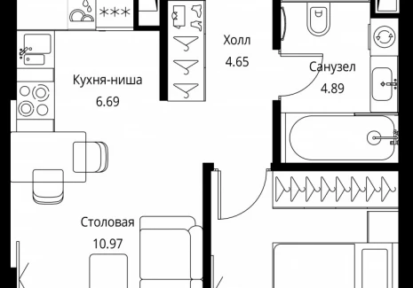 1-комнатная квартира - Волоколамское шоссе, 95с2 / ЖК Сити Бэй - фото 1
