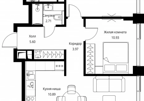 2-комнатная квартира - Волоколамское шоссе, 95с2 / ЖК Сити Бэй - фото 1
