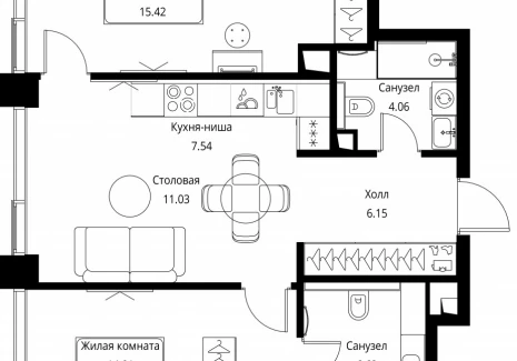 2-комнатная квартира - Волоколамское шоссе, 95с2 / ЖК Сити Бэй - фото 1