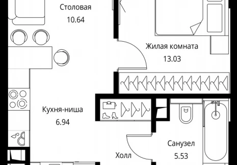 1-комнатная квартира - Волоколамское шоссе, 95с2 / ЖК Сити Бэй - фото 1