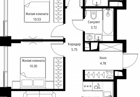 3-комнатная квартира - Волоколамское шоссе, 95с2 / ЖК Сити Бэй - фото 1