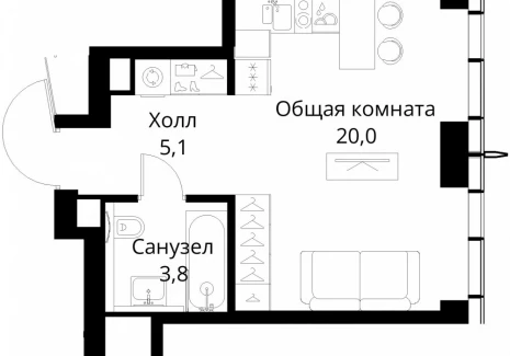 1-комнатная квартира - Волоколамское шоссе, 95/2 / ЖК Сити Бэй - фото 1