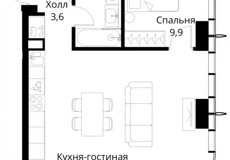 1-комнатная квартира - Волоколамское шоссе, 95/2 / ЖК Сити Бэй - фото 1