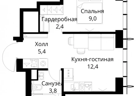 1-комнатная квартира - Волоколамское шоссе, 95/2 / ЖК Сити Бэй - фото 1