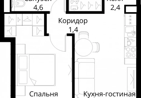 1-комнатная квартира - Волоколамское шоссе, 95/2 / ЖК Сити Бэй - фото 1