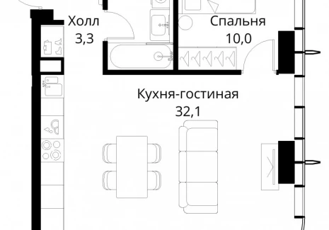 1-комнатная квартира - Волоколамское шоссе, 95/2 / ЖК Сити Бэй - фото 1