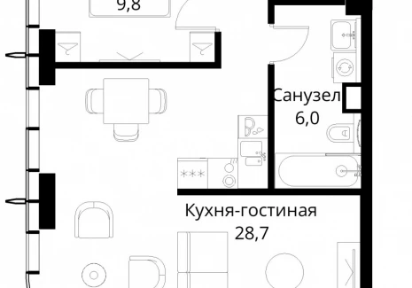 1-комнатная квартира - Волоколамское шоссе, 95/2 / ЖК Сити Бэй - фото 1
