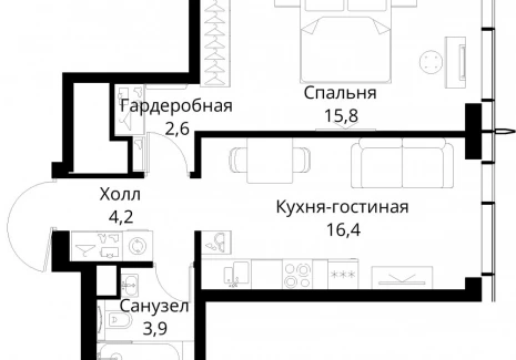 1-комнатная квартира - Волоколамское шоссе, 95/2 / ЖК Сити Бэй - фото 1