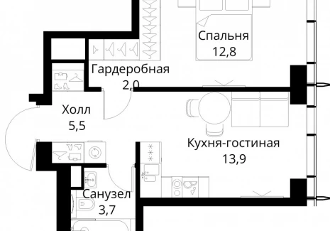 1-комнатная квартира - Волоколамское шоссе, 95/2 / ЖК Сити Бэй - фото 1