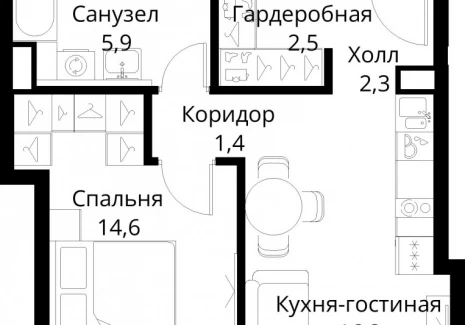 1-комнатная квартира - Волоколамское шоссе, 95/2 / ЖК Сити Бэй - фото 1