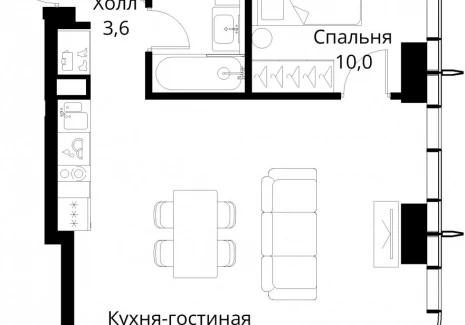 1-комнатная квартира - Волоколамское шоссе, 95/2 / ЖК Сити Бэй - фото 1