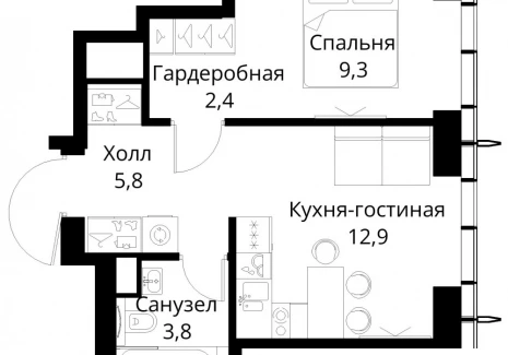 1-комнатная квартира - Волоколамское шоссе, 95/2 / ЖК Сити Бэй - фото 1