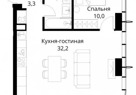 1-комнатная квартира - Волоколамское шоссе, 95/2 / ЖК Сити Бэй - фото 1