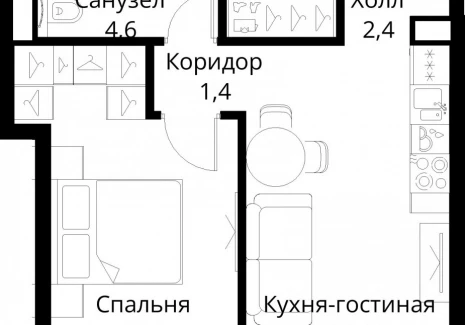1-комнатная квартира - Волоколамское шоссе, 95/2 / ЖК Сити Бэй - фото 1