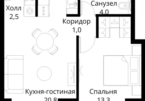 1-комнатная квартира - Волоколамское шоссе, 95/2 / ЖК Сити Бэй - фото 1