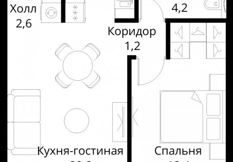 1-комнатная квартира - Волоколамское шоссе, 95/2 / ЖК Сити Бэй - фото 1