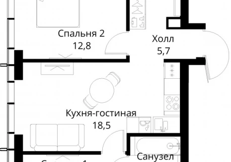 2-комнатная квартира - Волоколамское шоссе, 95/2 / ЖК Сити Бэй - фото 1