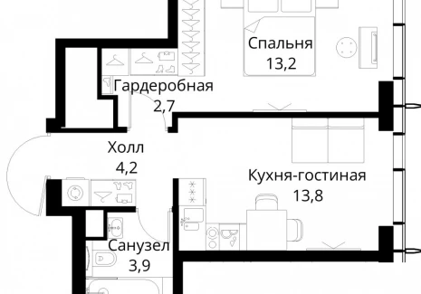 1-комнатная квартира - Волоколамское шоссе, 95/2 / ЖК Сити Бэй - фото 1