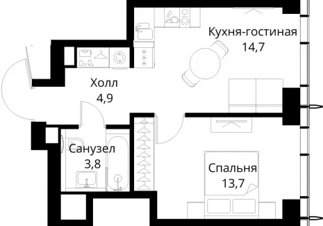 1-комнатная квартира - Волоколамское шоссе, 95/2 / ЖК Сити Бэй - фото 1