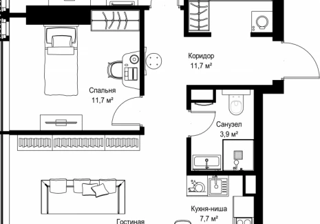 2-комнатная квартира - Ленинградский проспект, 8 / ЖК Слава - фото 1