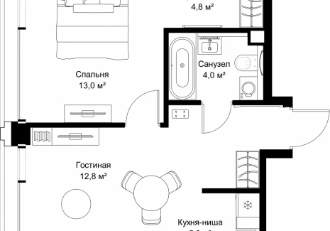 1-комнатная квартира - ул. Верейская, 29/32Д / ЖК СЕТ - фото 1