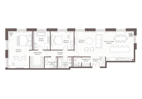 2-комнатная квартира - Староваганьковский пер., 17 / ЖК Кло 17 - фото 1