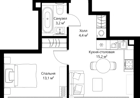 1-комнатная квартира - ул. Верейская, 29/32Д / ЖК СЕТ - фото 1