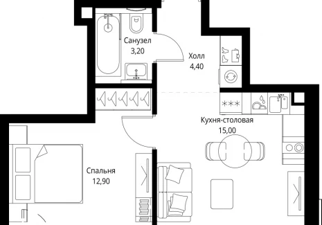 1-комнатная квартира - ул. Верейская, 29/32Д / ЖК СЕТ - фото 1