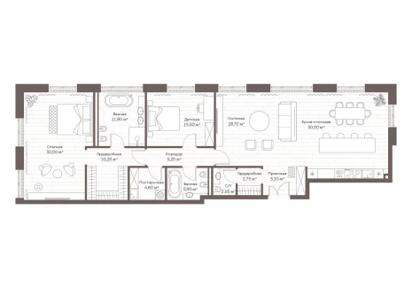 2-комнатная квартира - Староваганьковский пер., 17 / ЖК Кло 17 - фото 1