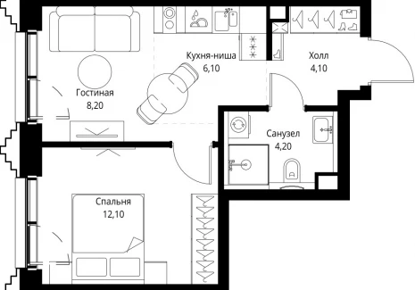 1-комнатная квартира - ул. Верейская, 29/32Д / ЖК СЕТ - фото 1