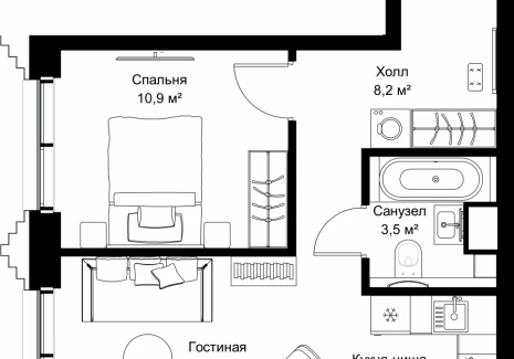 1-комнатная квартира - ул. Верейская, 29/32Д / ЖК СЕТ - фото 1