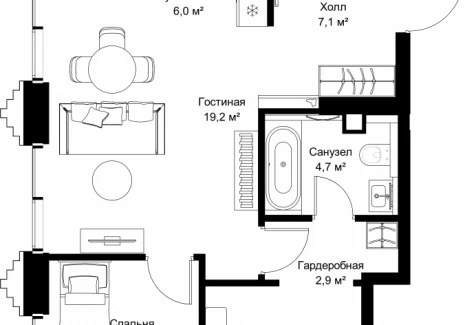 2-комнатная квартира - ул. Верейская, 29/32Д / ЖК СЕТ - фото 1