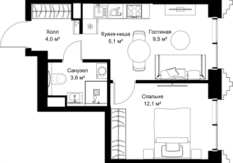 1-комнатная квартира - ул. Верейская, 29/32Д / ЖК СЕТ - фото 1