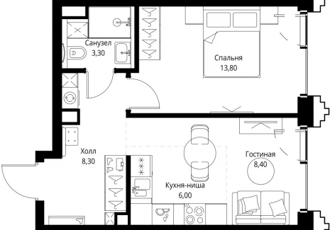 1-комнатная квартира - ул. Верейская, 29/32Д / ЖК СЕТ - фото 1