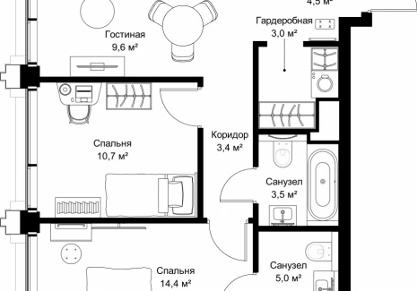 2-комнатная квартира - ул. Верейская, 29/32Д / ЖК СЕТ - фото 1