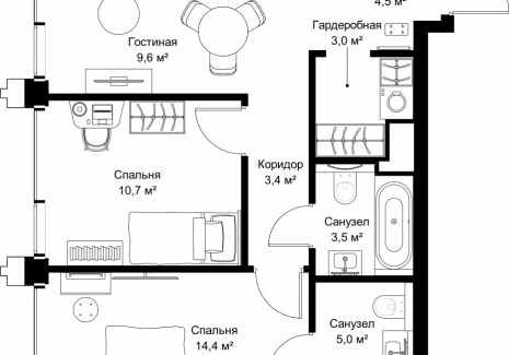 2-комнатная квартира - ул. Верейская, 29/32Д / ЖК СЕТ - фото 1