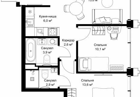 2-комнатная квартира - ул. Верейская, 29/32Д / ЖК СЕТ - фото 1
