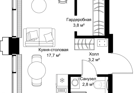 1-комнатная квартира - ул. Верейская, 29/32Д / ЖК СЕТ - фото 1