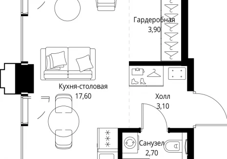 1-комнатная квартира - ул. Верейская, 29/32Д / ЖК СЕТ - фото 1