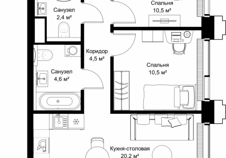 2-комнатная квартира - ул. Верейская, 29/32Д / ЖК СЕТ - фото 1
