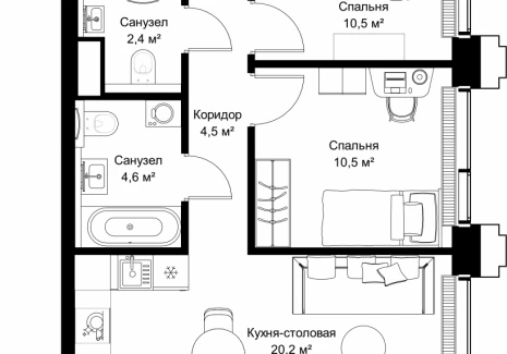 2-комнатная квартира - ул. Верейская, 29/32Д / ЖК СЕТ - фото 1