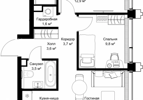 2-комнатная квартира - ул. Верейская, 29/32Д / ЖК СЕТ - фото 1