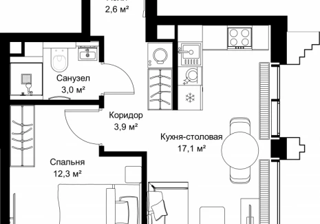 1-комнатная квартира - ул. Верейская, 29/32Д / ЖК СЕТ - фото 1