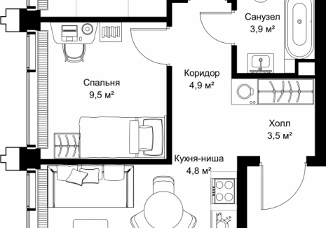 2-комнатная квартира - ул. Верейская, 29/32Д / ЖК СЕТ - фото 1