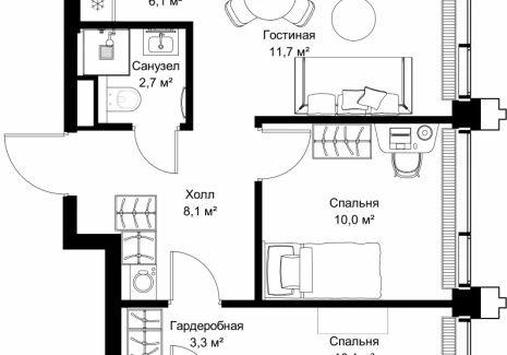 2-комнатная квартира - ул. Верейская, 29/32Д / ЖК СЕТ - фото 1