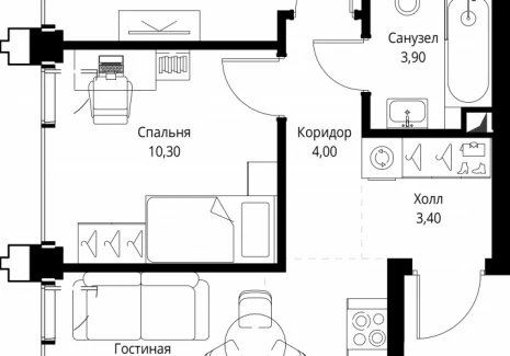 2-комнатная квартира - ул. Верейская, 29/32Д / ЖК СЕТ - фото 1