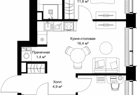 2-комнатная квартира - ул. Верейская, 29/32Д / ЖК СЕТ - фото 1