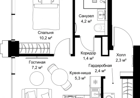 1-комнатная квартира - ул. Верейская, 29/32Д / ЖК СЕТ - фото 1